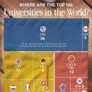 차트: 국가별 세계 최고 대학 100위 이미지
