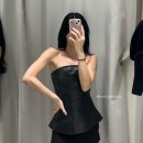 연말룩 코디 | H&amp;M 흐앤므 코티드 스트랩리스 탑 후기