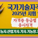 국가기술자격시험 2025년 시험일정---(기능사,산업기사,기사,기능장,기술사)...(등급별 응시자격) 이미지