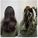 봄유행염색 브릿지붙임머리 / 강남땋기붙임머리전문 쿠헤어스타일
