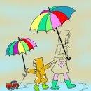 비오는날 수채화 이미지