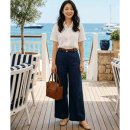 와이드 팬츠, A라인 와이드 팬츠, 린넨 통바지, 수입보세 통바지, 올드머니룩 팬츠, 여름 통바지, 고급 여성 팬츠, 고급 여름 바지 이미지