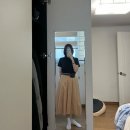 써스데이아일랜드파주 | [망고매니플리즈/키코플레어스커트] :베이지, m사이즈, 착샷 후기🥭
