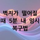 벽지 떨어질 때 5분 내 임시 복구법