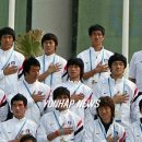 국민의례하는 아시안게임 축구국가대표팀 이미지
