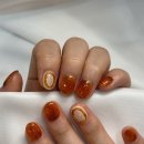 호박네일 - 진주시 강변길 31 | 짧은손톱 젤네일 후기 | 마곡 네일 폼폼네일 가을무드 호박네일