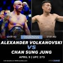 UFC273 정찬성vs볼카노프스키 페더급타이틀전확정 이미지