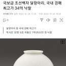 국보급 조선백자 달항아리, 국내 경매 최고가 34억 낙찰 이미지