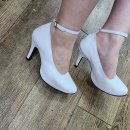 12cm 키높이 맞춤 하이힐. 하얀 웨딩슈즈가 브라운(블랙) 출근화로! 색상 변신 가능한 바렌티노 수제화