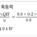 펌프의 축동력 문제 및 해설 - 소방설비기사 기계 이미지