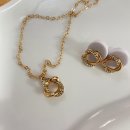 4184 | 테무 목걸이 귀걸이 심플 골드 주얼리 세트 내돈내산 후기