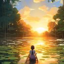 풍경이 있는 호수 이미지