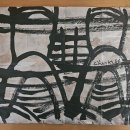 ★ 김환기 1964년 作 山 추상 H28.5 W34.5 ink on paper 이미지