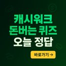 (주)라이브워크 | 5월 11일 캐시워크 퀴즈 정답 업데이트
