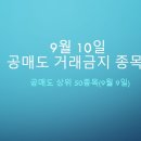 씨제이프레시웨이(주)원익홀딩스 | 9/10 공매도 거래 금지 종목. 에프에스티, 원익QnC, 테스