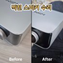 스피커 | 인천가구수리 고가 스피커 찍힘 손상 감쪽같이 복원한 후기