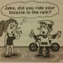 Did you ride your bicycle in the rain? 이미지