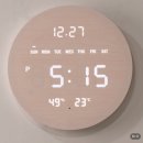 플라이토 무선 LED 벽시계 추천｜인테리어 디지털 무소음 전자 온습도 루나데이 19cm