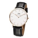 Daniel Wellington Men's Sheffield 40mm Watch with Black Leather Band, Rose Gold, One Size $145.36 이미지