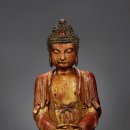 불교 미술품 중국 명 · 협모시 석가모니 부처 아미타불좌상 이미지