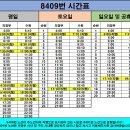 이천에서 의정부 가실 때 가천대정류장에서 타시라고 8401, 8409번 시간표 올려드려요 이미지