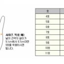 장갑 사이즈표 이미지