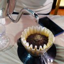 핸드드립 커피와 라떼아트 이미지