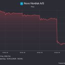노보노디스크제약(주) | 💊 노보 노디스크($NVO), 비만약 군비전쟁에서 일라이 릴리($LLY)에게 패하다. 하루 만에 19% 폭락 !