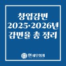 유원종합안전 | 창업감면 조건, 2025·2026년 감면율까지 표로 끝내기