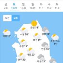 오늘의 날씨(10월 29일 토요일) 이미지