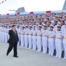 북한 구축함 강건호 진수식(進水式) 이미지