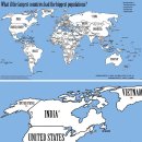 인구수 기준 세계지도 이미지