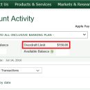 td 은행 쓰시는 분 중에 overdraft limit 이 뭔지 아시는분!(사진첨부) 이미지