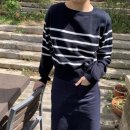 커넥팅더닷 ctd 네이비 스트라이프 니트 이미지