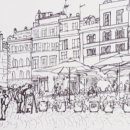 문인화&붓펜 어반스케치 | 인물 어반스케치 풍경[도서관&amp;서점&amp;커피숍 카페&amp;전시회 작품]