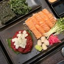 육회에연어를더하다 | 육회와 연어가 맛있는 첨단술집 소품, 여기에 파스타를 더하다