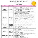 Monthly Plan for SUN1 - April 이미지