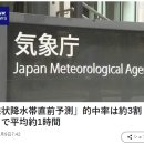 '선상 강수대 직전 예측' 적중률은 약 3할. 발생까지 평균 약 1시간. 이미지