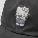 헬로엠 | 파르벵 x 헬로 키티 워시드 엠브로이디드 볼캡 차콜 실물 후기