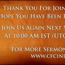 20th September 2026 - CFC Bangalore Sunday Service 이미지