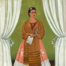 레온글로벌 | 프리다 칼로 — 워싱턴 국립여성미술관 / 레온 트로츠키에게 바치는 자화상 (또는 커튼 사이에서...