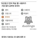 작년 기준 전세계 듀오링고 사용자가 가장 많이 공부한 외국어 5위 한국어 이미지