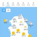 12월 6일 토요일 날씨 이미지
