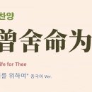 (중국어찬양): 我曾舍命为你 (찬송가 '내 너를 위하여' 중국어 버전) : I Gave My Life for Thee 이미지