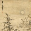 [옛 그림속 우리나무] 김두량 ＜월야산수도(月夜山水圖)＞ 속 참나무 이미지