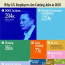 차트: 미국 고용주들이 2025년에 일자리를 줄이는 이유 이미지