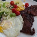 불 만난 스테이크 이미지