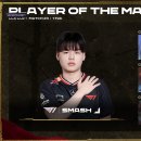 [T1 vs 젠지] 오늘자 POTM T1 스매쉬 KDA ㄷㄷ 이미지