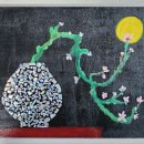 月梅 靜物 collage H30 W40 / 6F oil &amp; shell on canvas 이미지