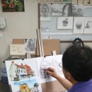 드로잉 풍경과 수채화 이미지